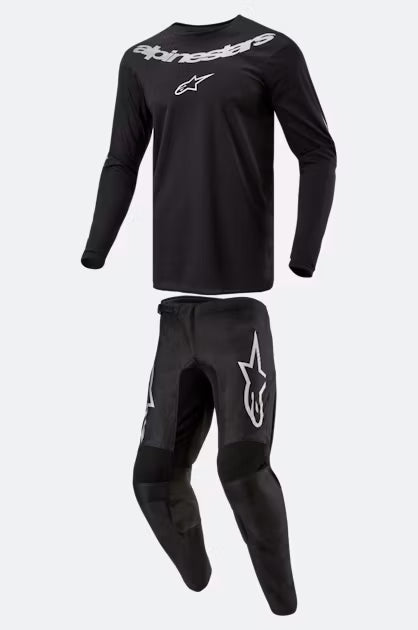 Alpinestars Fluid Graphite MX Aprangos Komplektas Juoda-Sidabrinė