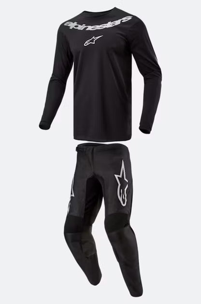 Alpinestars Fluid Graphite MX Aprangos Komplektas Juoda-Sidabrinė