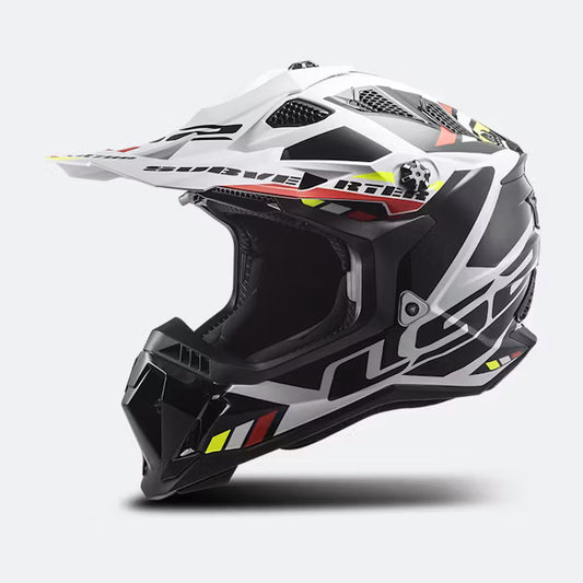 LS2 MX700 Subverter Evo II MX Šalmas Stomp Baltas/Juodas Blizgus